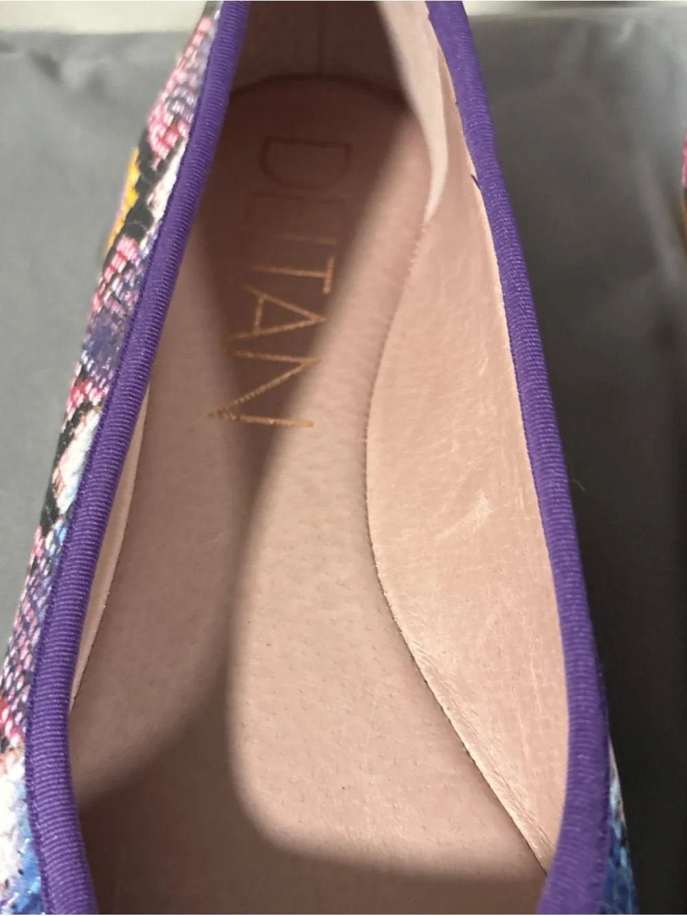 Delta Purple Multicolor Snake-Print Ballet Flats